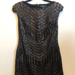Ralph Lauren Evenings Gatsby Sequin Cocktail Dress